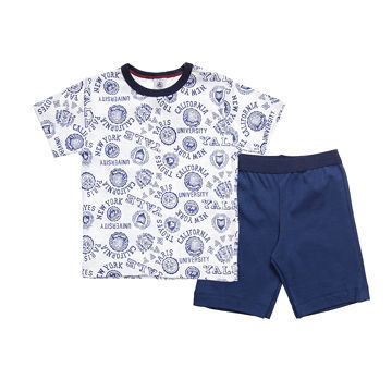 Boys blue cotton jersey jersey pyjamas