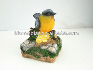 Polyresin bird solar light fence post cap