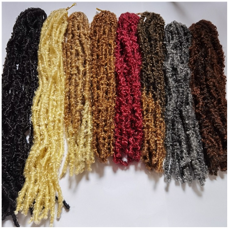 Wholesale Butterfly Locs Crochet Braids Butterfly Bob Faux locs Messy Soft Dreadlocks Twisted Pre Looped Hair