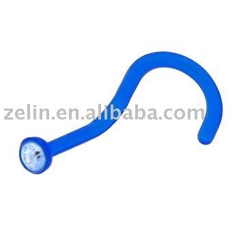 blue bioplast nose screw ody jewelry
