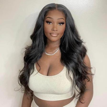 Body Wave 13x6 Lace Front Wig Natural Black Human Hair Pre Plucked Glueless Wigs For Women 14-30 Inch