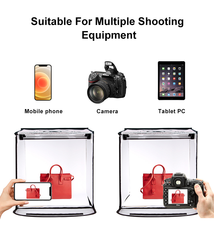 Photo Light Box 24x24 Inches 126 LED beads Photo Studio Shooting Tent Tabletop Photography Lighting Kit with 5 Background Paper