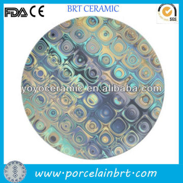 ceramic round custom printed dinner plates