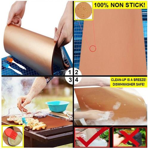 Tapis de cuisson pour barbecue non adhésif réutilisable