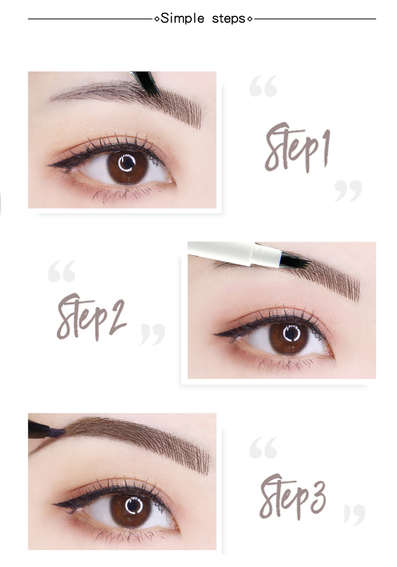 3 Colors Waterproof eyebrow pencil Thick tube eye beauty makeup longlasting eyeliner eyebrow pen