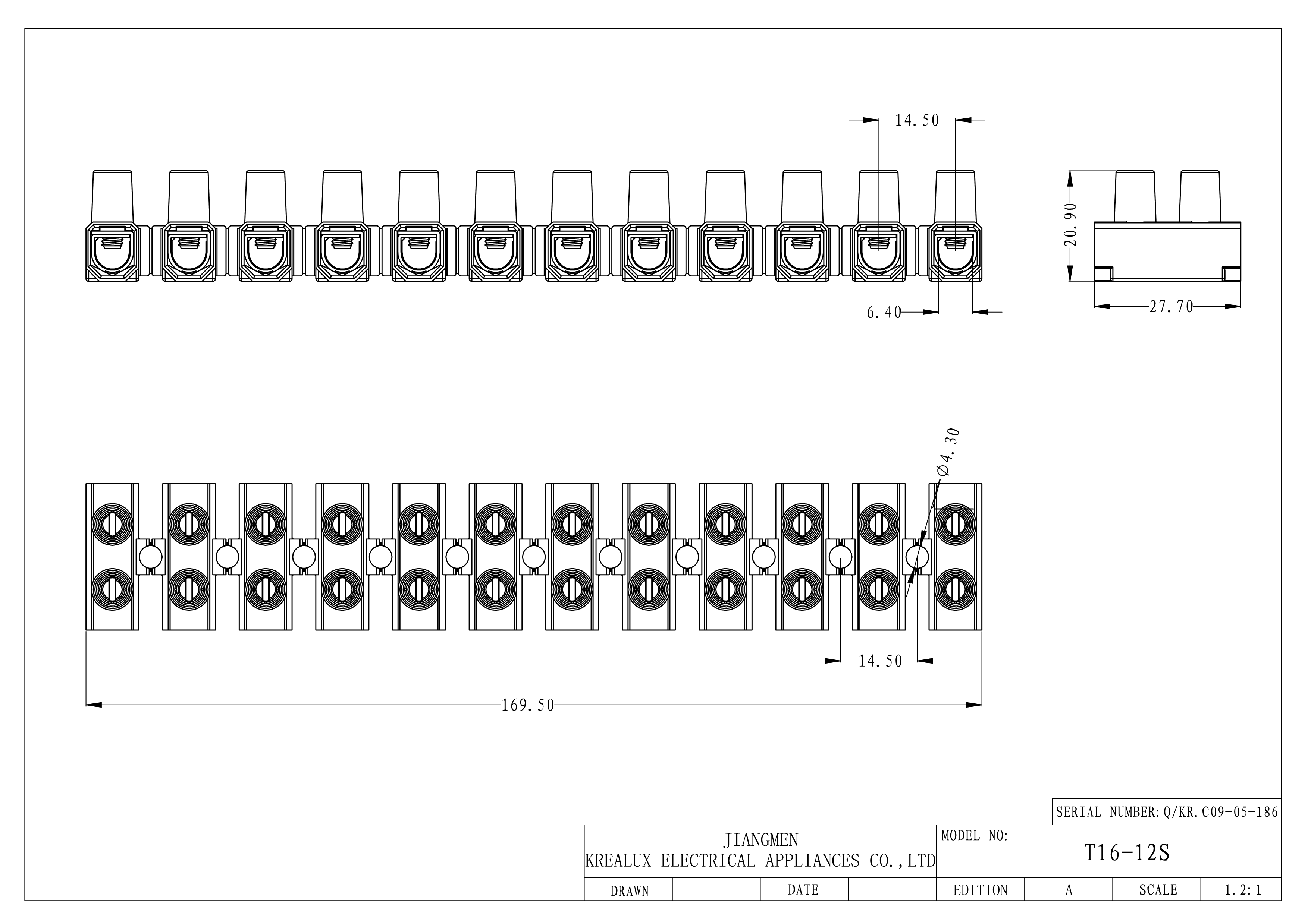 VDE Certification Steel Clamping Terminal Blocks