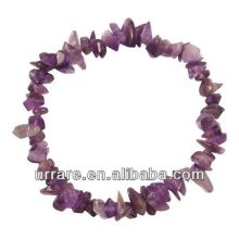 Amethyst Stone Chips Beaded Stretch Bracelets