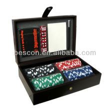 poker chip set leather box 100pcs poker chips