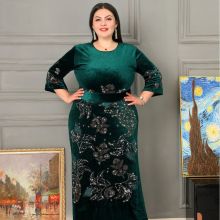 Elegant Plus-Size Diamond-Designed Evening Gowns for New Muslim Women