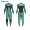 Seaskin Mens 4/3mm Göğüs Zip Neopren Wetsuits Biniş için