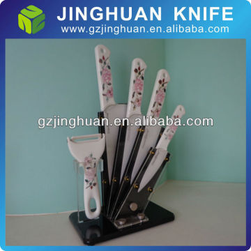 6 pieces Ceramic Knife set with Porcelain handle