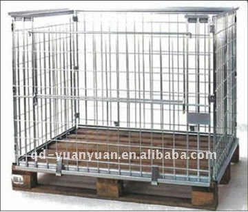 Plated wire mesh roll container