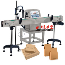 Solidpack Barcode Label Automatic Inkjet Printer with Conveyor System