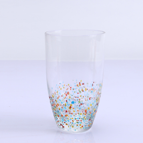 Color Bottom Decoration Drinking Glass