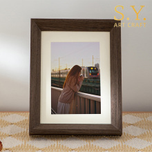 Vintage Dark Brown Wood Photo Frame