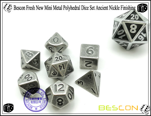 Bescon Fresh New Mini Metall Polyhedral Würfel Set Alte Nickel Finishing-1 Bescon Fresh New Mini Metal Polyhedral Dice Set Ancient Nickle Finishing-1