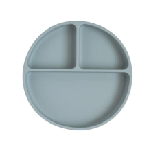 Customization Free Laser Logo Baby Feeding Dish, Round Shaped Silicone Dinner Plate for Gift