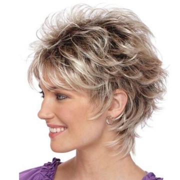 short gold-blonde curly wigs cheap bob wig short synthetic wigs for white women