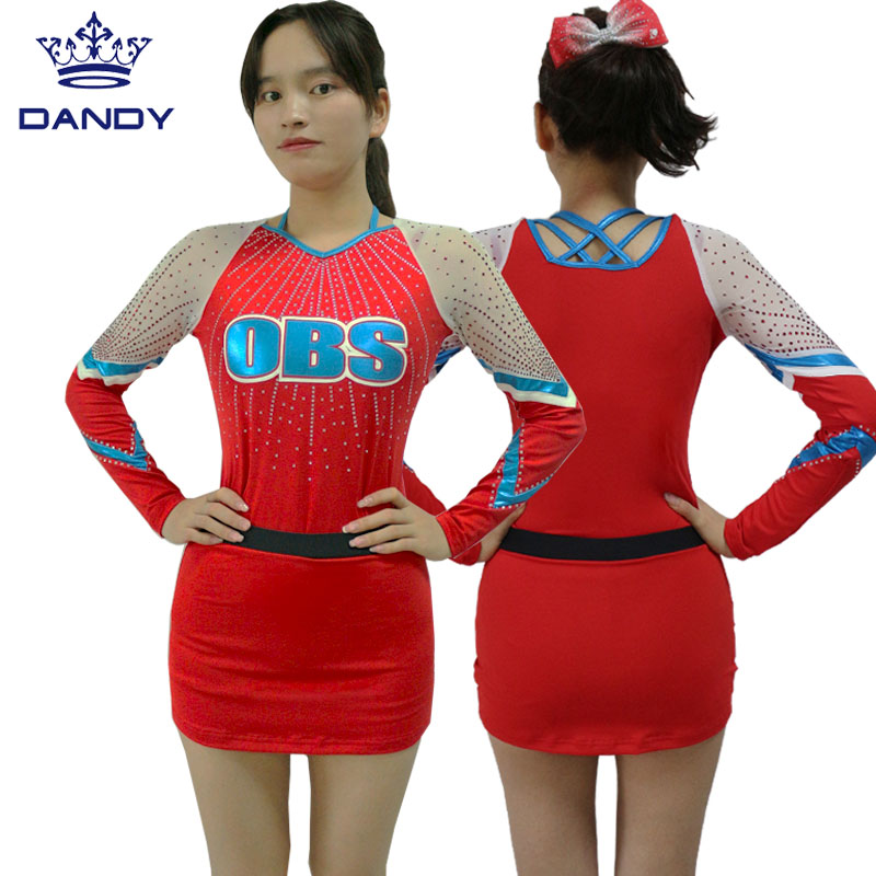 စိတ်ကြိုက်အနီရောင် Cheerleading ယူနီဖောင်း