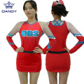 Uniforme da cheerleader rossa personalizzata