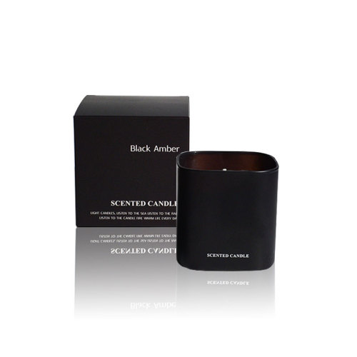 9.8oz Premium Soy Wax Black Amber Scented Lilin