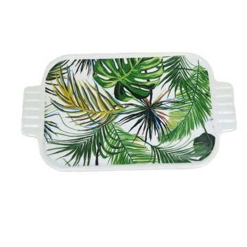 Green plant design hot decal ceramic tableware