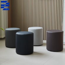 Glamorous Leather Stool - Simple Round Cat Scratch Resistant Stool for Living Room