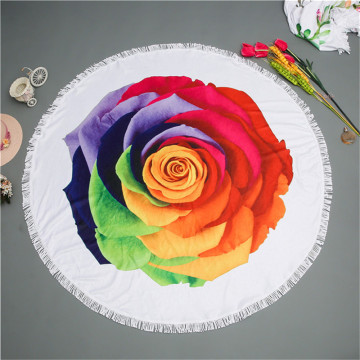 Custom 180cm Printed Chamois Round Beach Towel