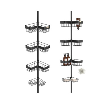 WIREKING Tension Pole Shower Caddy - Bathroom Organizer & Corner Shower Caddie