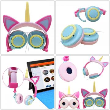 Oreille de chat de licorne d&#39;anime en gros casque unique