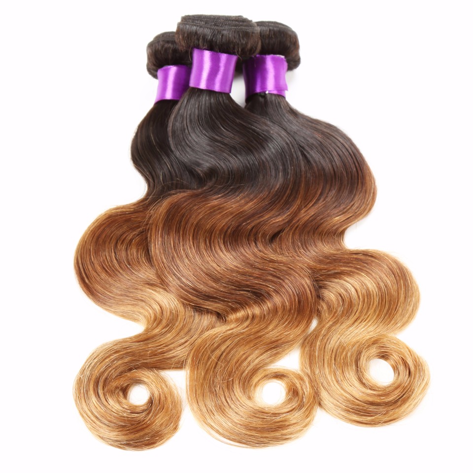 Ombre Brazilian Hair Body Wave 3 Tone Ombre Bundles Human Hair, Ombre Body Wave human hair weave