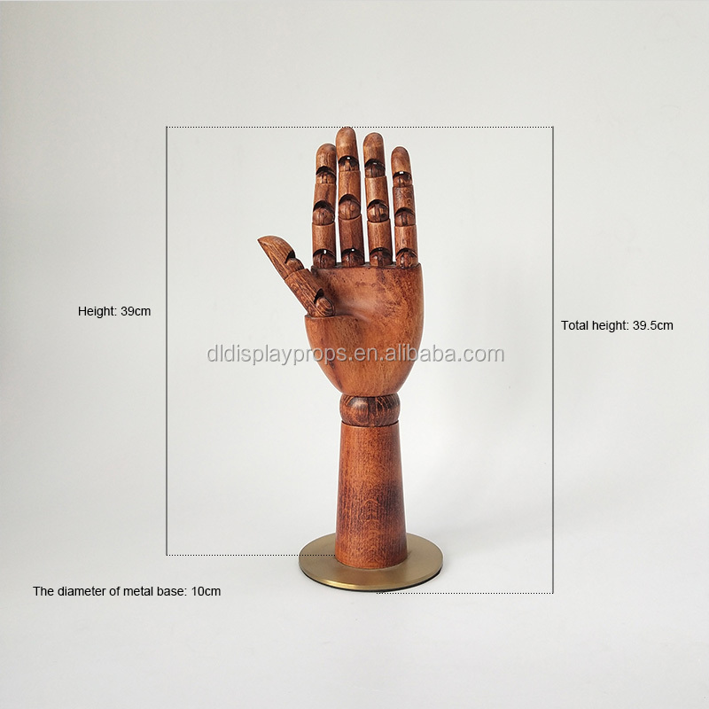 Fashion DLS72 Beech Wood Mannequin Arms, Jewelry Display Hand With Metal Base