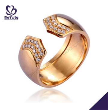 Dazzling adjustable cz 24k gold dubai wedding rings jewelry