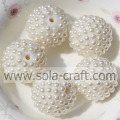 Νεότερα Faux Pearl Resin Rhinestone ball beads 28mm για βραχιόλια