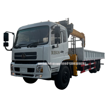 DONGFENG 6X4 Truck Mounted Cheap 12T Straight Arm Crane