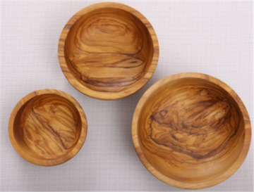 Olive Wood Handcrafted Salad Bowl Set Of 3