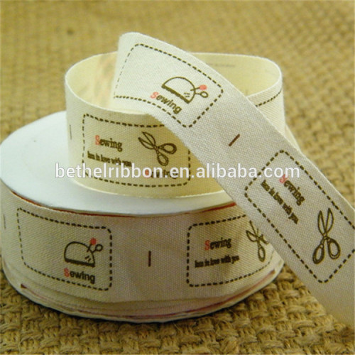 Quality manufacture custom printed logo cotton ribbon