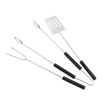 3pcs ferramentas para churrasco de aço inoxidável de qualidade alimentar