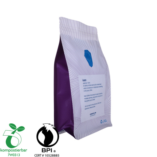 Tas Kopi Kompos 12oz Ramah Lingkungan Tas Ritsleting Biodegradable dengan Katup