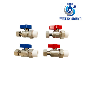 Brass ball valve with color coded knobs