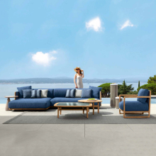 WESOME Classical Design Modern Style Outdoor Aluminum Garden Sofa Left-Arm Sectional Set