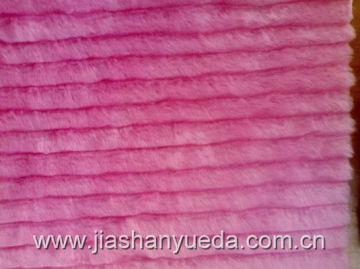 Channeled mink faux fur fabric for fashion garments, luxurious fake fur blanket/ throws