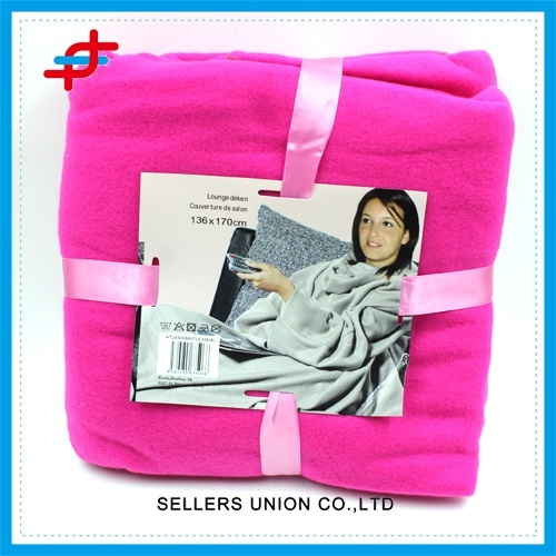 Düz tasarım Polyester Polar Fleece TV battaniye Snuggie