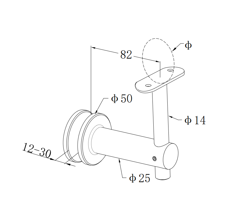 Heavy Duty Metal Stair Handrail Glass Shelf Fence Bracket Clamp