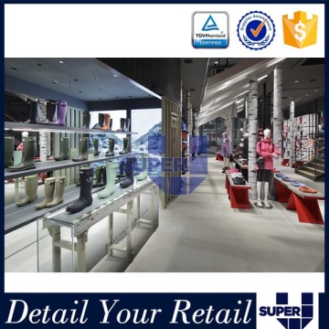 Retail garment shop display corner furniture wall showcase