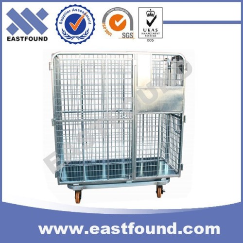 Portable Wire Security Storage Trolley Fold Up Security Cart for Automotive Parts