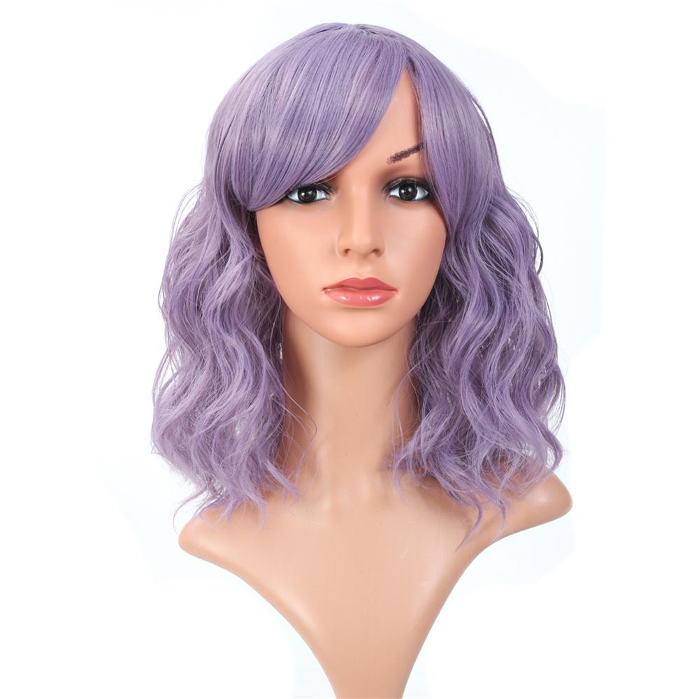 MYZYR own brand wig high-quality heat-resistant synthetic wig 16 inches, fluffy wavy bangs wig, noble gold artificial wig