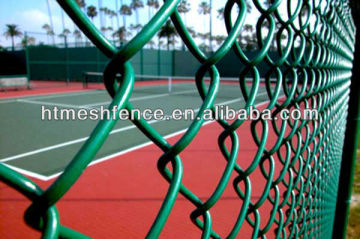 40mm aperture PVC coated chainlink wire mesh gym fence green colour playground boundary fence