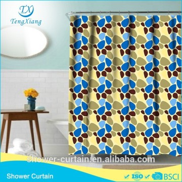 Polyester Fabric Blue Stone Shower Curtain