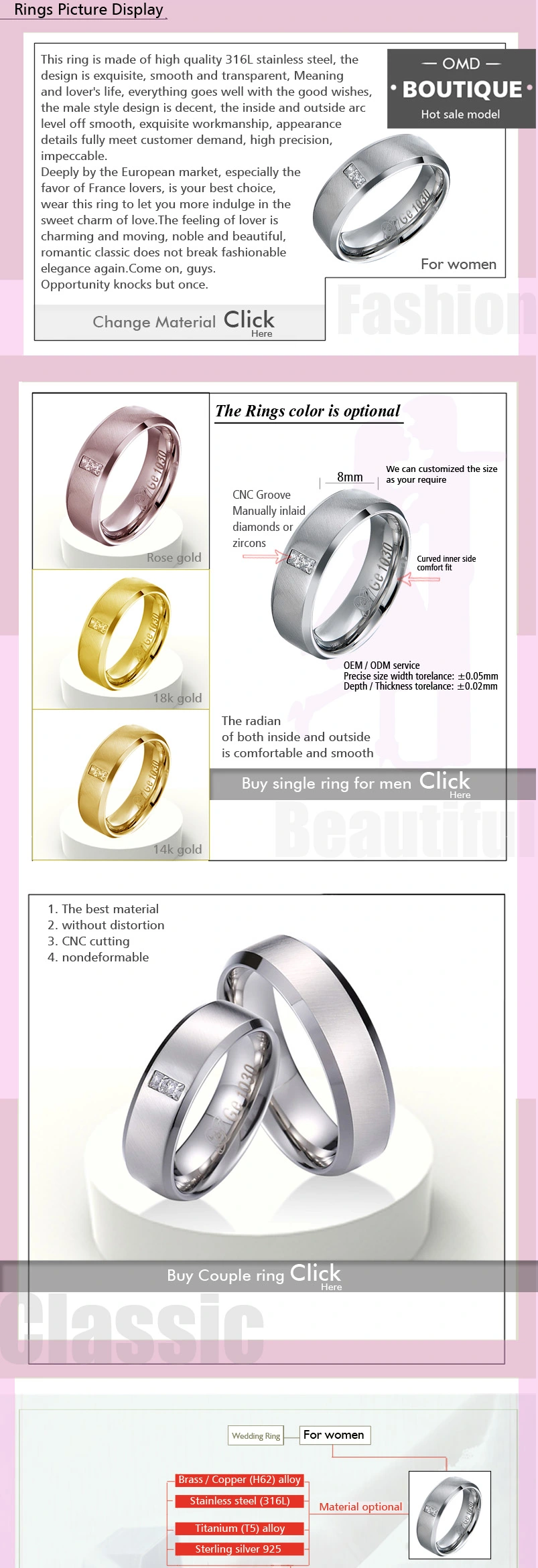 Well-Designed Inexpensive Customized Girl Silver Jewelry Rings